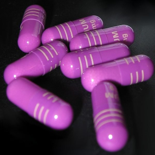 Bottle of ZMA capsules with zinc, magnesium and B6 listed separately